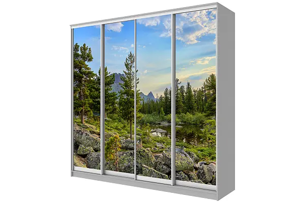 картинка Шкаф-купе 4-х дверный с фотопечатью Природа Урала от магазина КУПИ КУПЕ